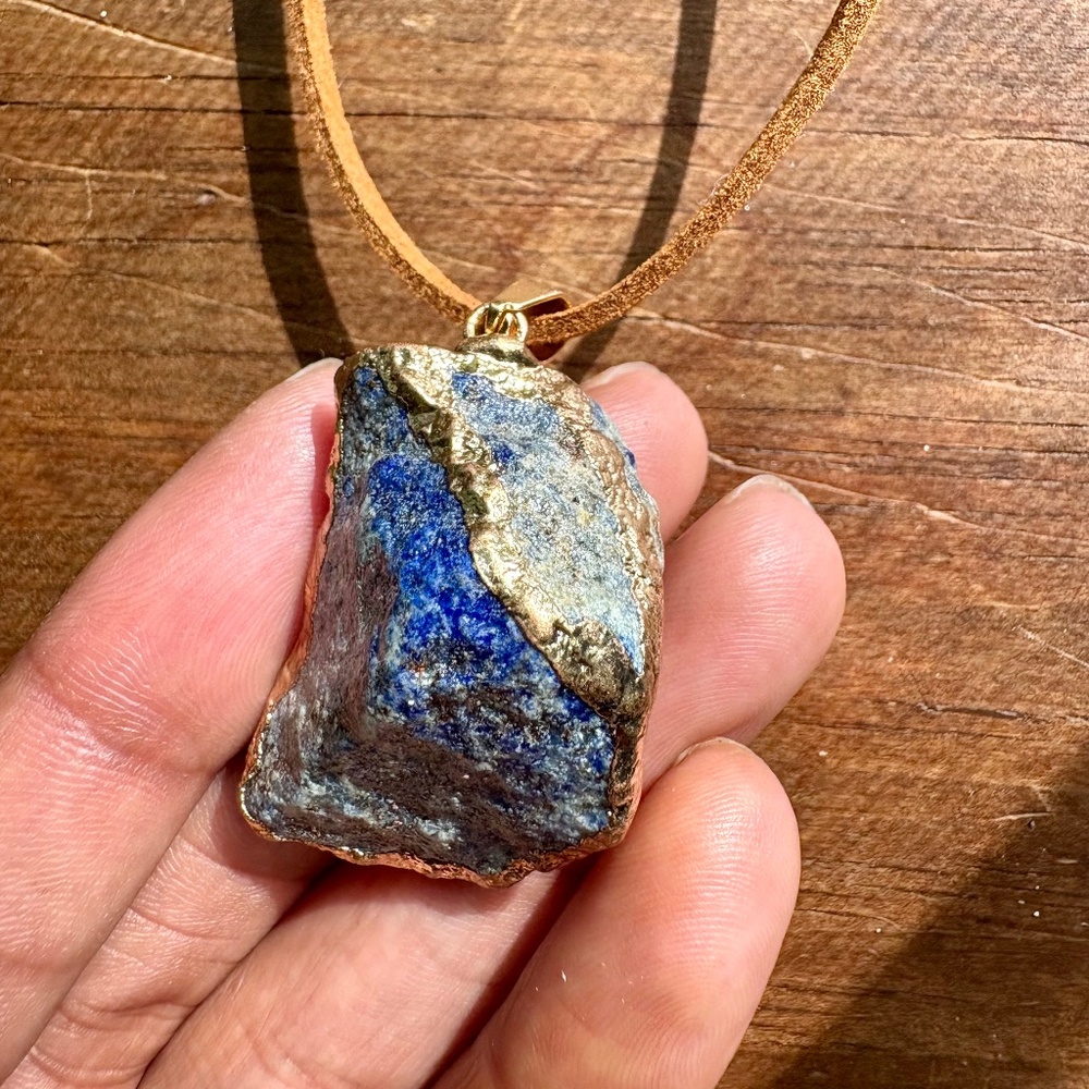 Oracle Lapis Lazuli Raw Crystal Pendant Necklace